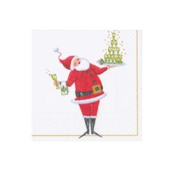 Serviette Santa Serving Cocktails - Cocktail
