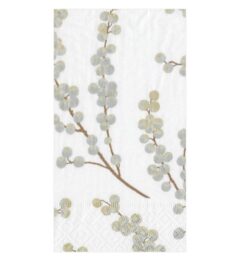 Serviette White / Silver Berry hoch