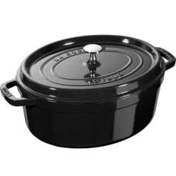 STAUB | Cocotte, 37 cm | Glänzend-Schwarz | oval | Gusseisen