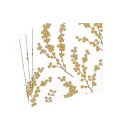 Serviette Berry Branches white&gold - Cocktail