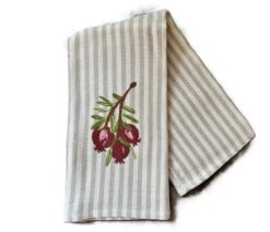 Geschirrtuch Granatapfel - bestickt