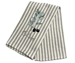 Geschirrtuch Olive Melograno - bestickt